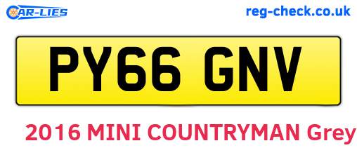 PY66GNV are the vehicle registration plates.
