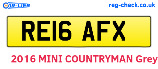 RE16AFX are the vehicle registration plates.