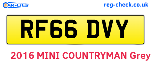 RF66DVY are the vehicle registration plates.