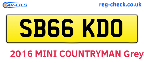 SB66KDO are the vehicle registration plates.