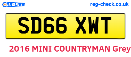 SD66XWT are the vehicle registration plates.