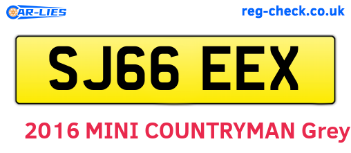SJ66EEX are the vehicle registration plates.