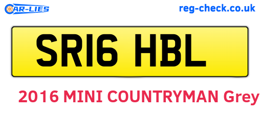 SR16HBL are the vehicle registration plates.