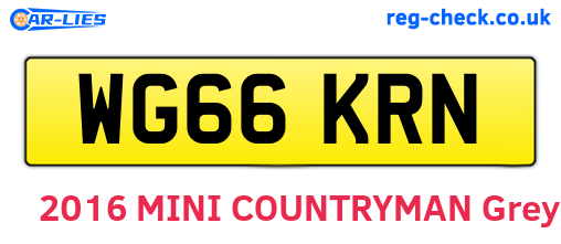 WG66KRN are the vehicle registration plates.
