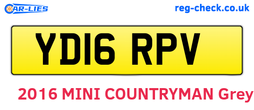 YD16RPV are the vehicle registration plates.