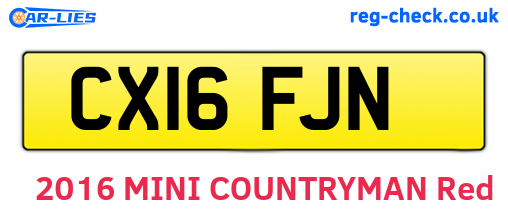 CX16FJN are the vehicle registration plates.