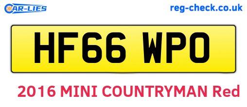 HF66WPO are the vehicle registration plates.