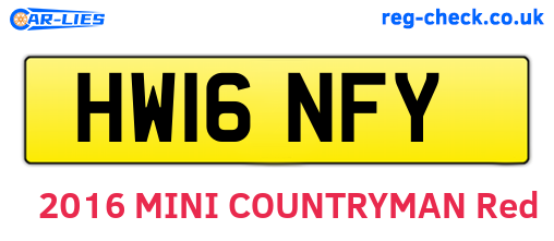 HW16NFY are the vehicle registration plates.