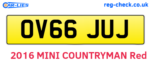 OV66JUJ are the vehicle registration plates.