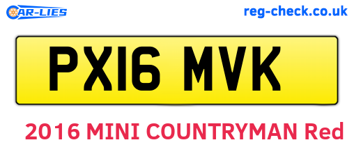 PX16MVK are the vehicle registration plates.
