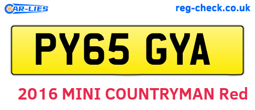 PY65GYA are the vehicle registration plates.