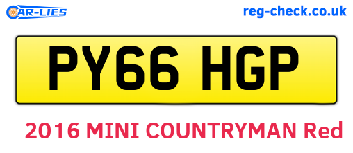 PY66HGP are the vehicle registration plates.