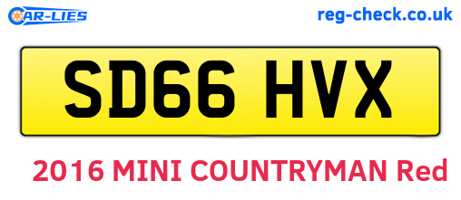 SD66HVX are the vehicle registration plates.
