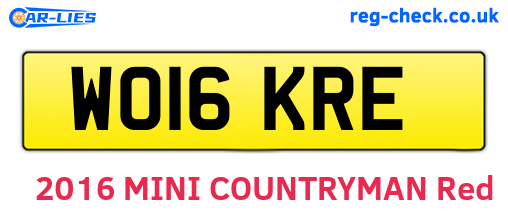 WO16KRE are the vehicle registration plates.