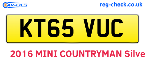 KT65VUC are the vehicle registration plates.