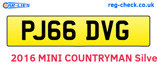 PJ66DVG are the vehicle registration plates.