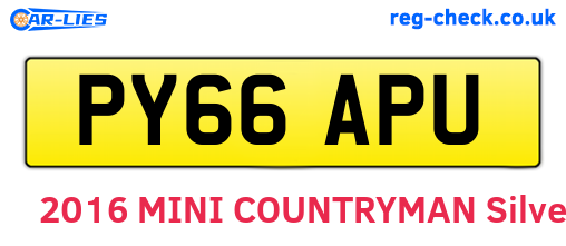 PY66APU are the vehicle registration plates.