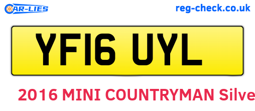 YF16UYL are the vehicle registration plates.