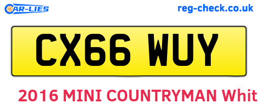 CX66WUY are the vehicle registration plates.