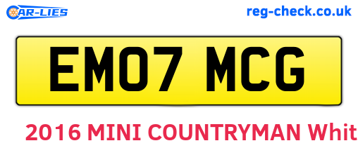 EM07MCG are the vehicle registration plates.