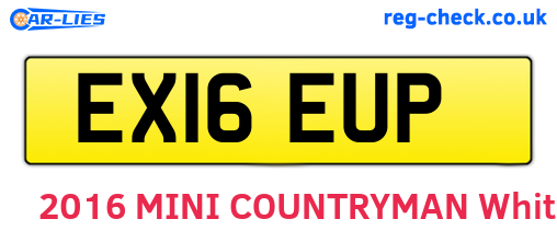 EX16EUP are the vehicle registration plates.