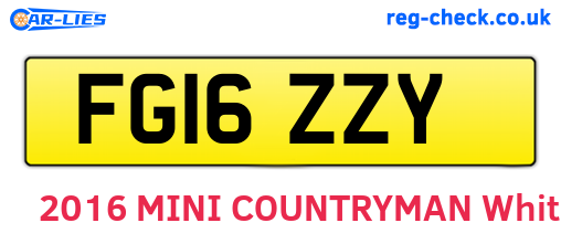 FG16ZZY are the vehicle registration plates.