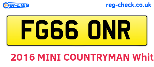 FG66ONR are the vehicle registration plates.