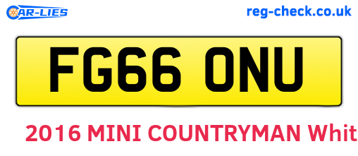 FG66ONU are the vehicle registration plates.