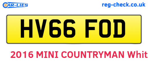 HV66FOD are the vehicle registration plates.
