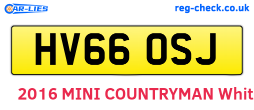 HV66OSJ are the vehicle registration plates.