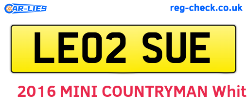 LE02SUE are the vehicle registration plates.