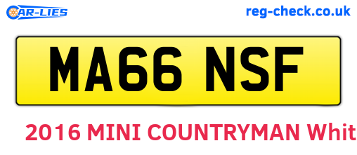 MA66NSF are the vehicle registration plates.