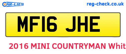 MF16JHE are the vehicle registration plates.