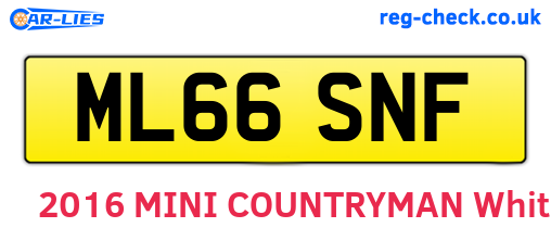 ML66SNF are the vehicle registration plates.