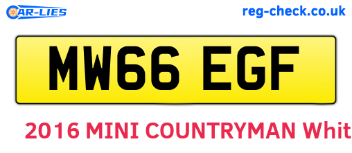 MW66EGF are the vehicle registration plates.