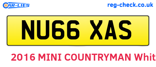 NU66XAS are the vehicle registration plates.