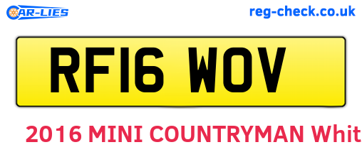 RF16WOV are the vehicle registration plates.