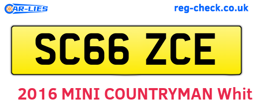 SC66ZCE are the vehicle registration plates.