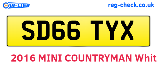 SD66TYX are the vehicle registration plates.