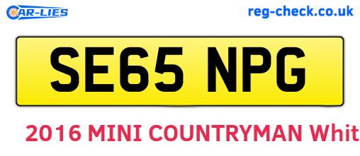 SE65NPG are the vehicle registration plates.