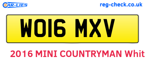 WO16MXV are the vehicle registration plates.
