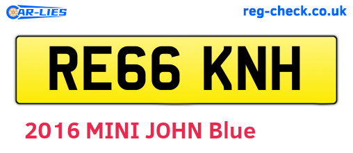 RE66KNH are the vehicle registration plates.