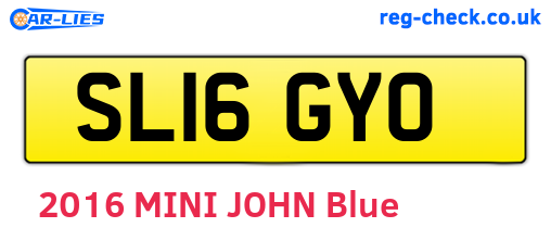 SL16GYO are the vehicle registration plates.