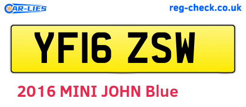 YF16ZSW are the vehicle registration plates.