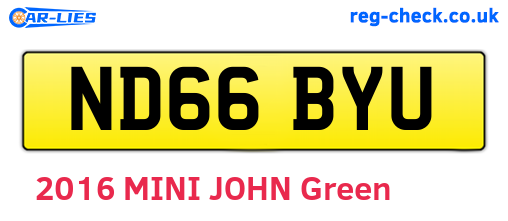 ND66BYU are the vehicle registration plates.