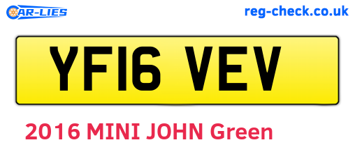 YF16VEV are the vehicle registration plates.