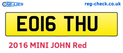 EO16THU are the vehicle registration plates.