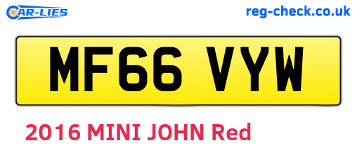 MF66VYW are the vehicle registration plates.