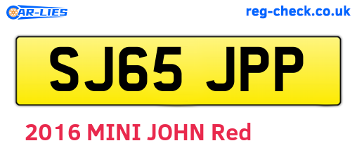 SJ65JPP are the vehicle registration plates.