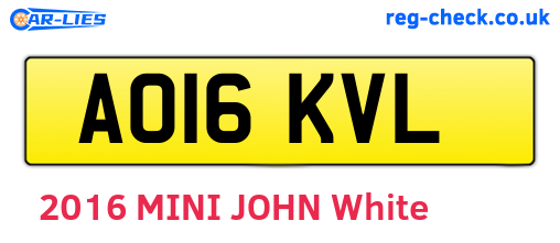 AO16KVL are the vehicle registration plates.